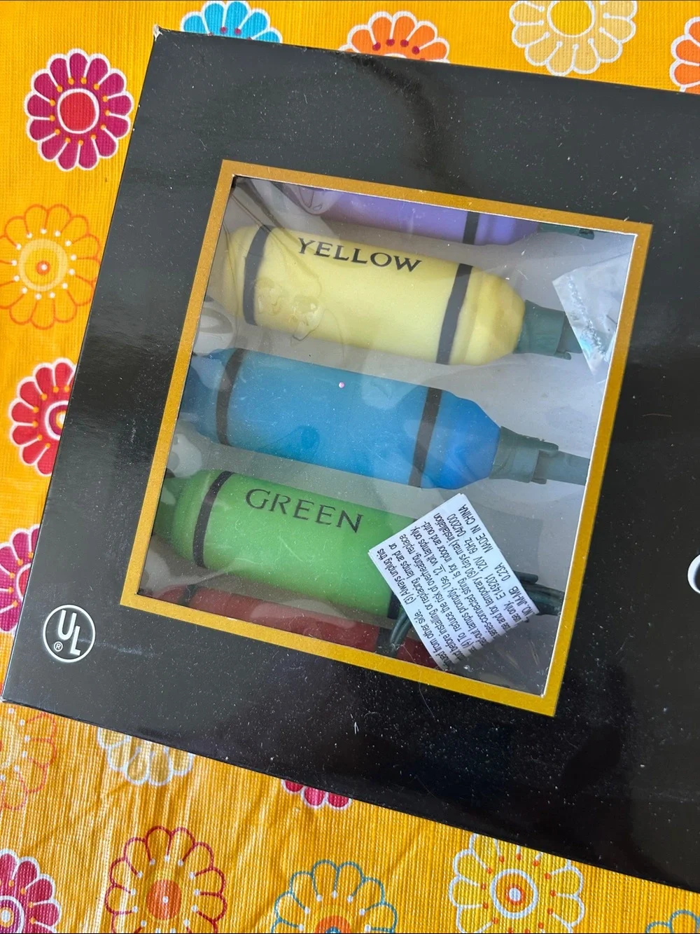 Holiday Gallery Glass Crayon Light Set - Green Blue Yellow